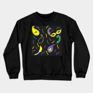 Mardi Gras Paisley Black Background Crewneck Sweatshirt